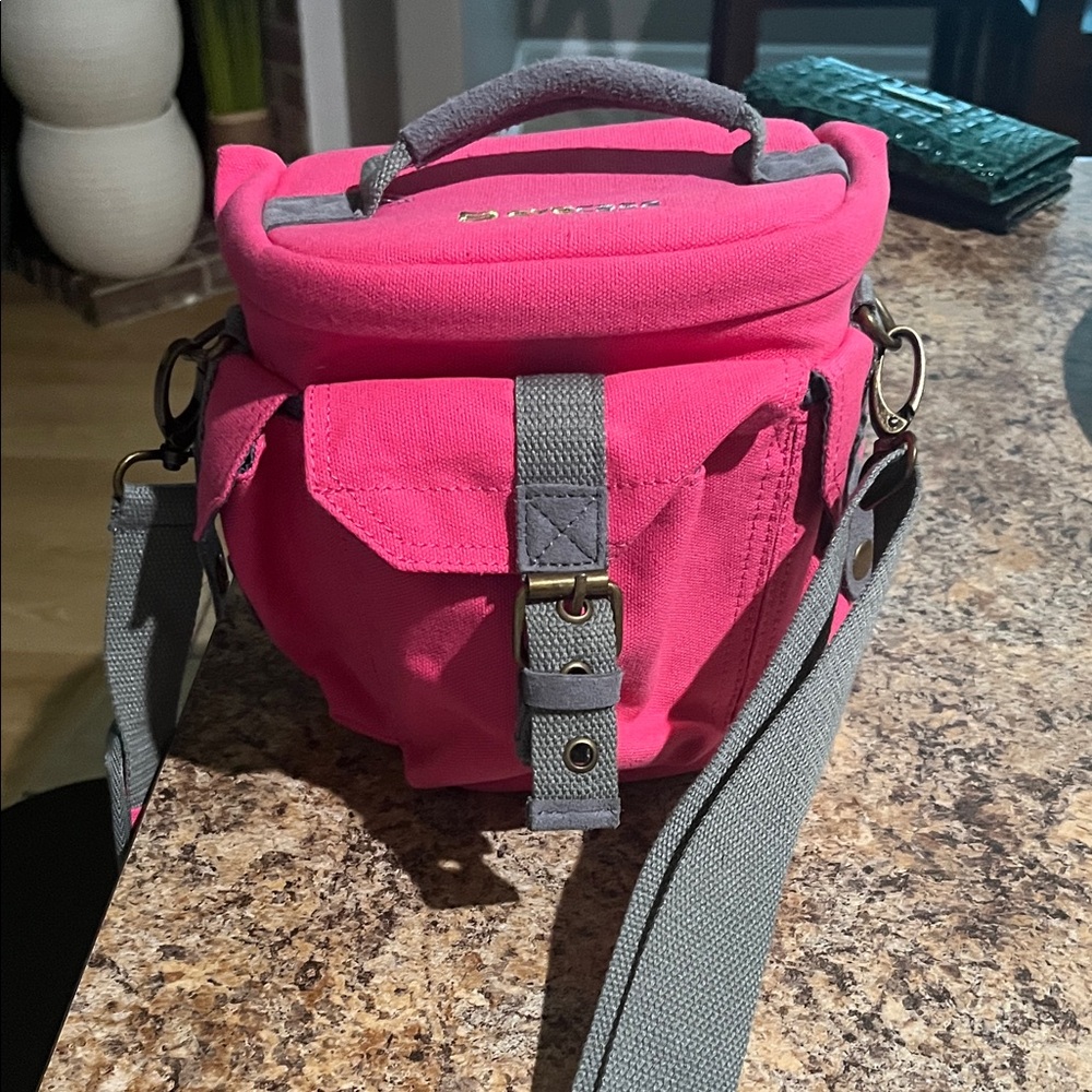 Vibrant Pink and Gray Travel Bag